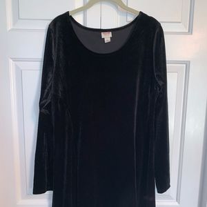 Long-Sleeve Velvet Dress